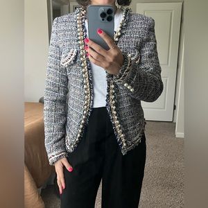 Tweed embellished blazer